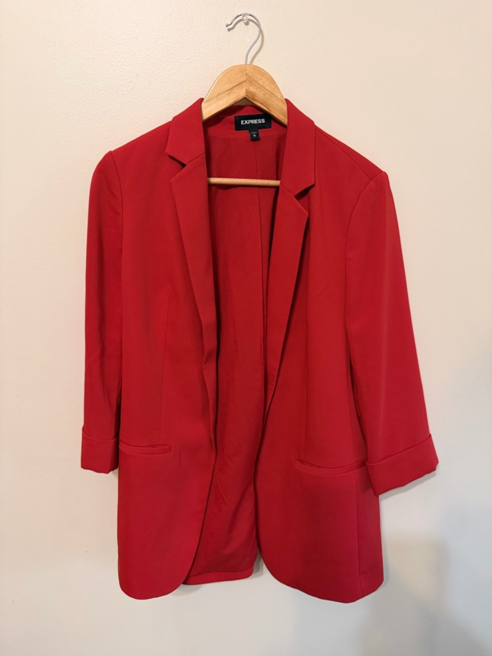 Express Red Open-Front Blazer Jacket